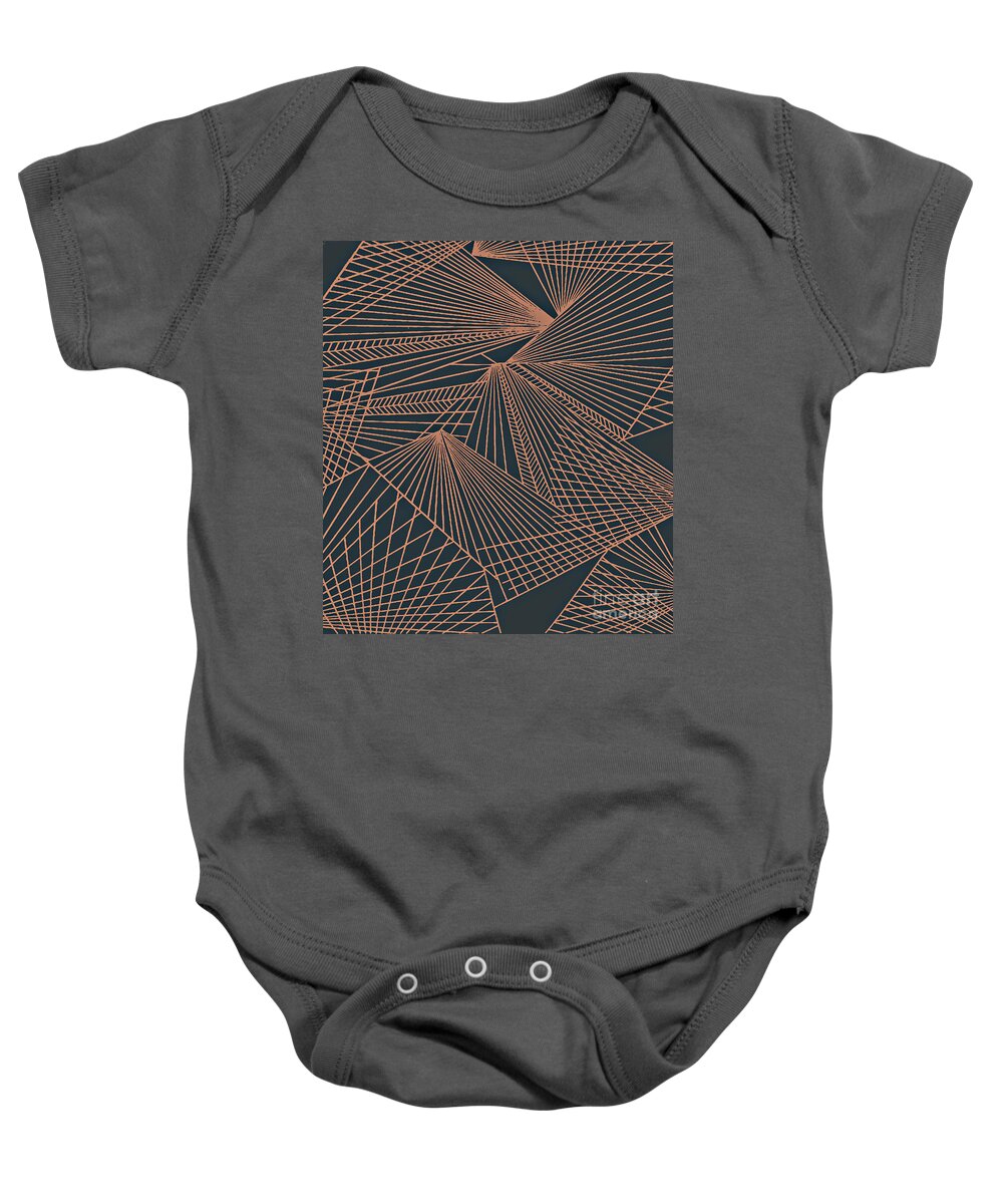 Geometric Patterns Baby Onesie featuring the painting Geometric pattern 3-colour-3 by Katerina Stamatelos