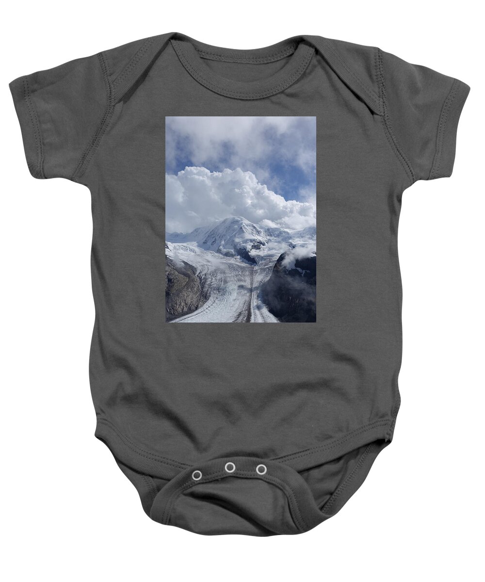 Zermatt Baby Onesie featuring the photograph Glacier in Zermatt by Patricia Caron
