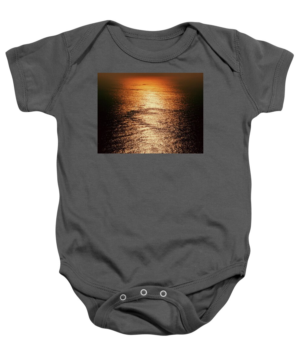 Sunset Baby Onesie featuring the photograph Golden sea in Alanya by Sun Travels