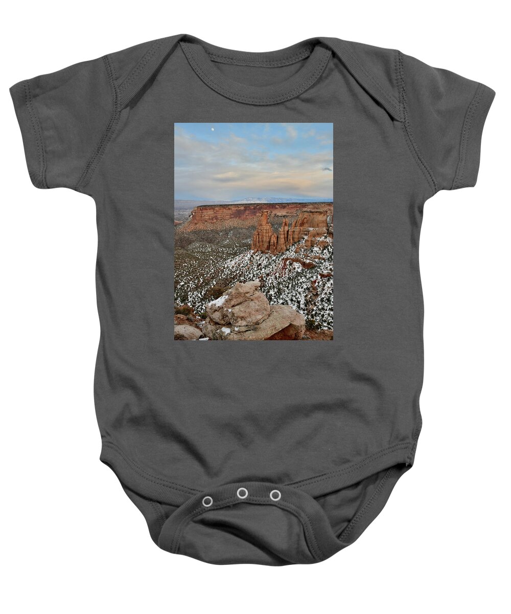 Colorado National Monument Baby Onesie featuring the photograph Grand View Point View at Sunset by Ray Mathis