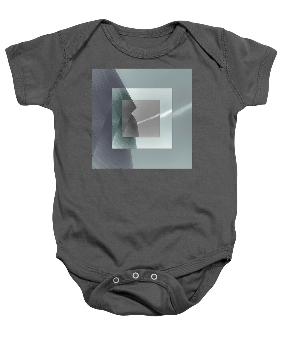 Gehry Baby Onesie featuring the photograph Green Gehry by Kevin Bergen