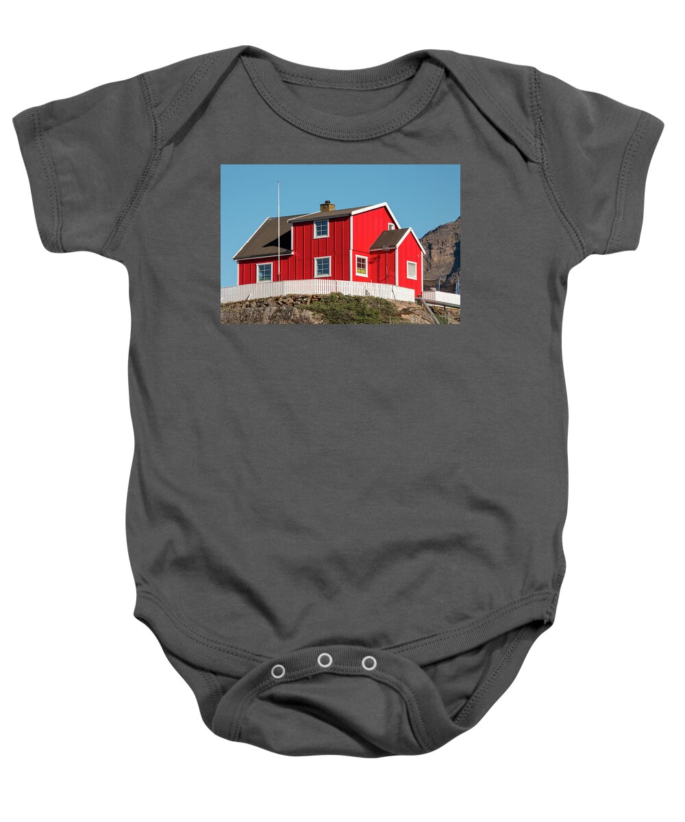 Arctic Baby Onesie featuring the photograph Greenland House by Minnie Gallman