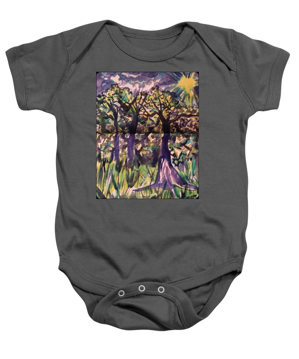 Grove Baby Onesie featuring the painting Grove by Angela Weddle