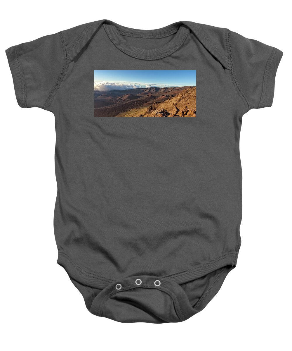 Haleakalā Crater Baby Onesie featuring the photograph Haleakala Crater by Chris Spencer
