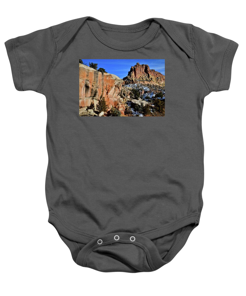 Capitol Reef National Park Baby Onesie featuring the photograph Hanks Butte at End of Scenic Drive by Ray Mathis