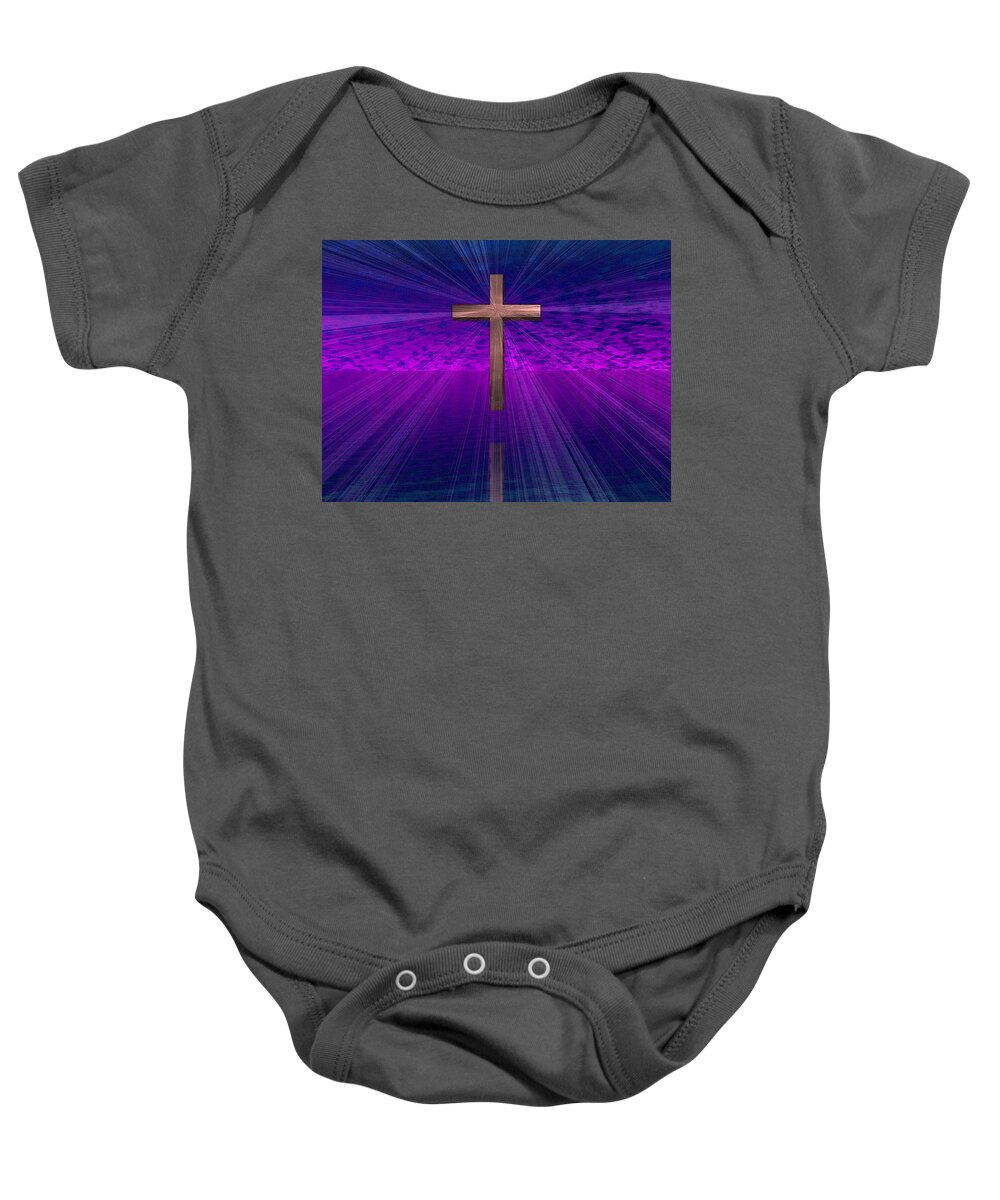 Jesus Baby Onesie featuring the digital art He Is Risen by Teresa Trotter