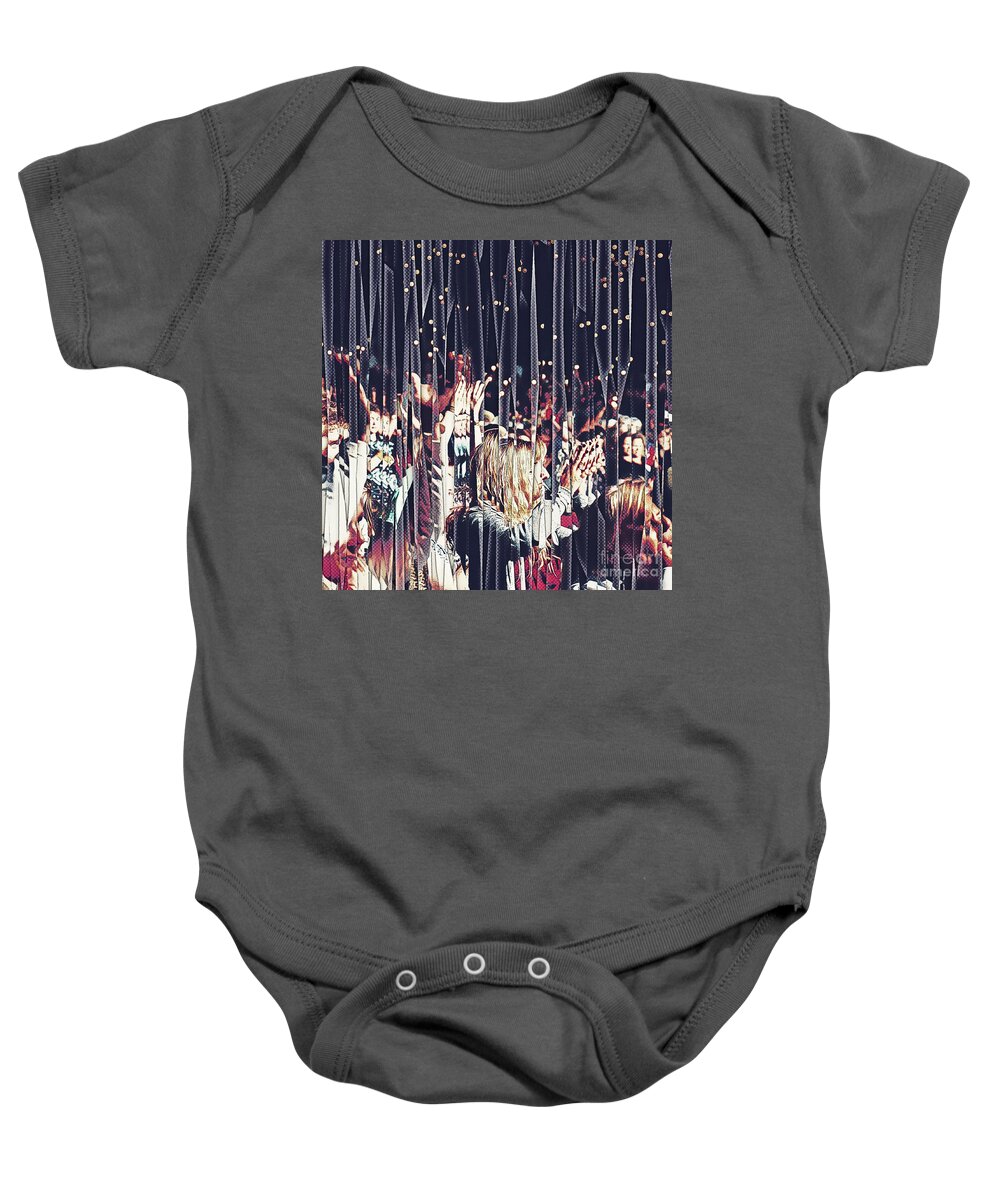 Concert Baby Onesie featuring the digital art Hear The Band by Phil Perkins