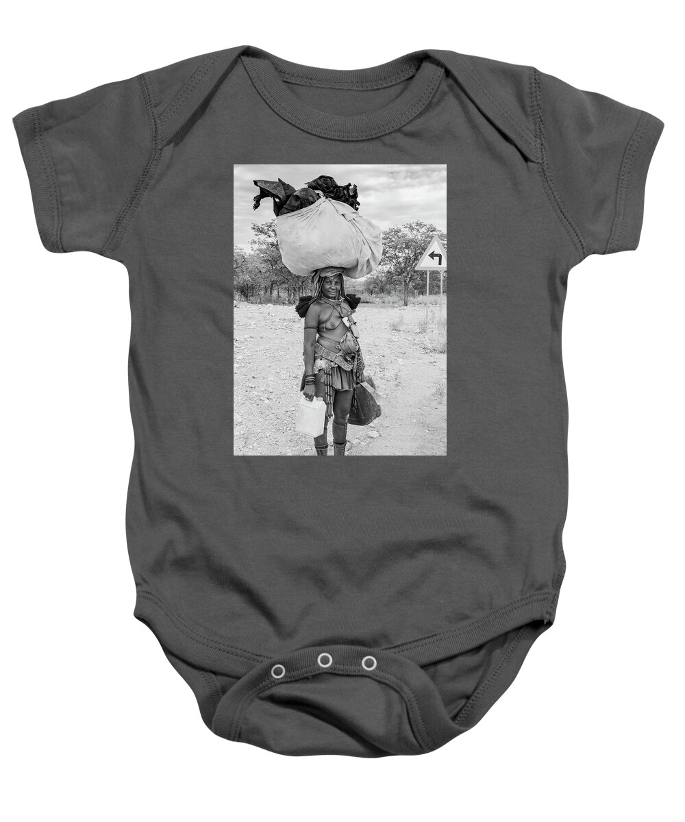 Portrait Baby Onesie featuring the photograph Himba woman 3 by Mache Del Campo