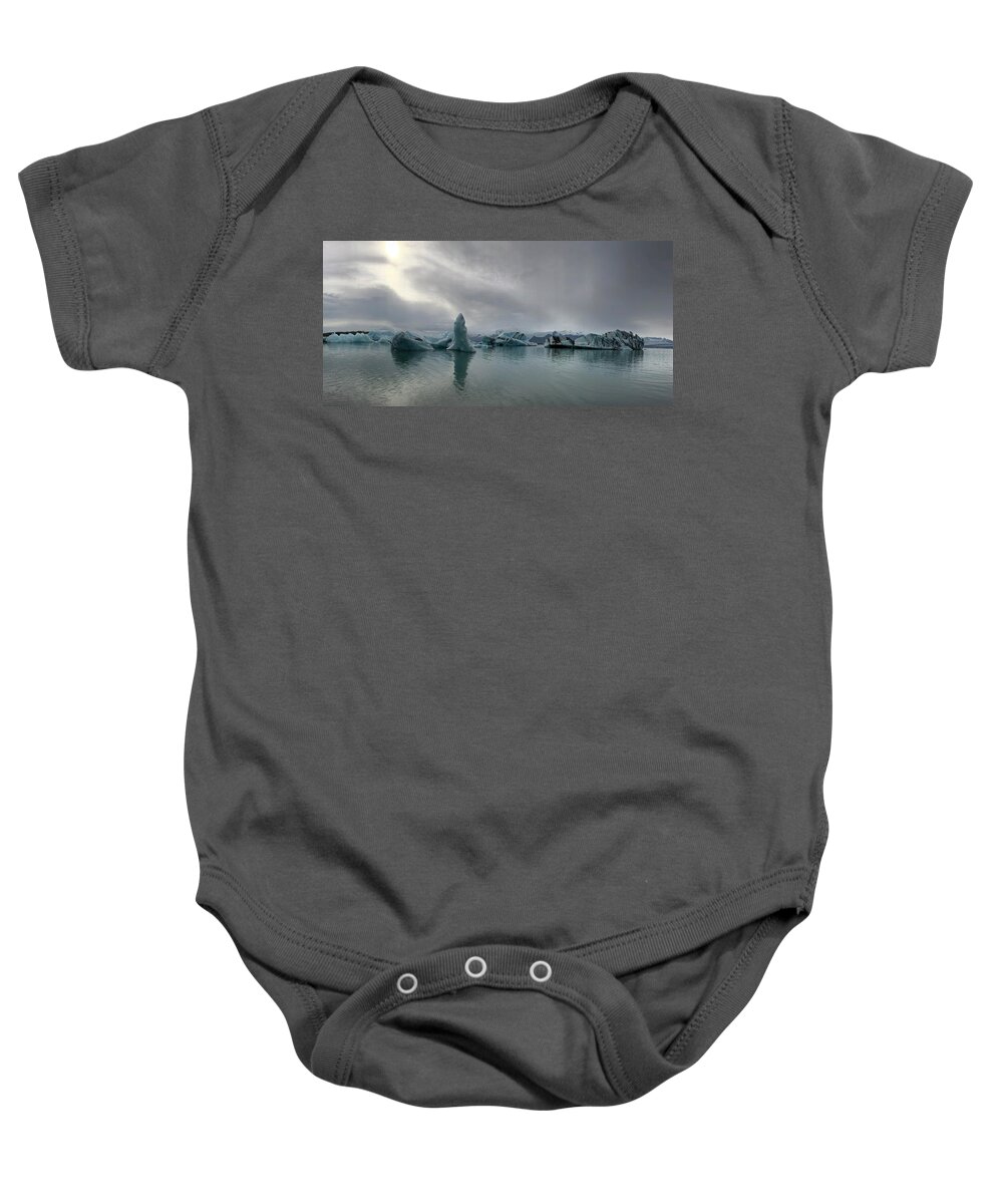Iceland Baby Onesie featuring the photograph Ice Lagoon by Jim Cook