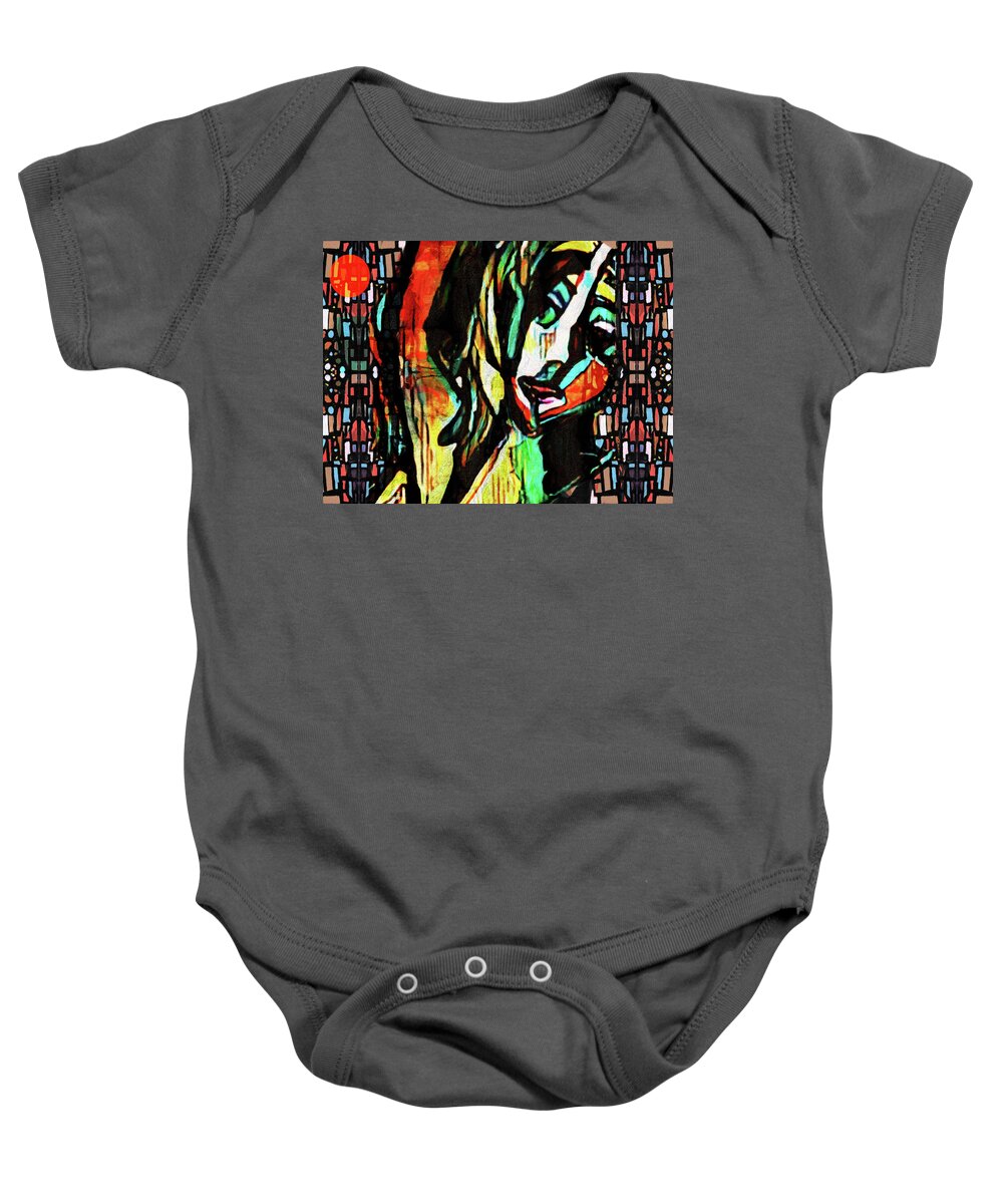 Color Baby Onesie featuring the mixed media I'm Going Slightly Mad by Amy Shaw