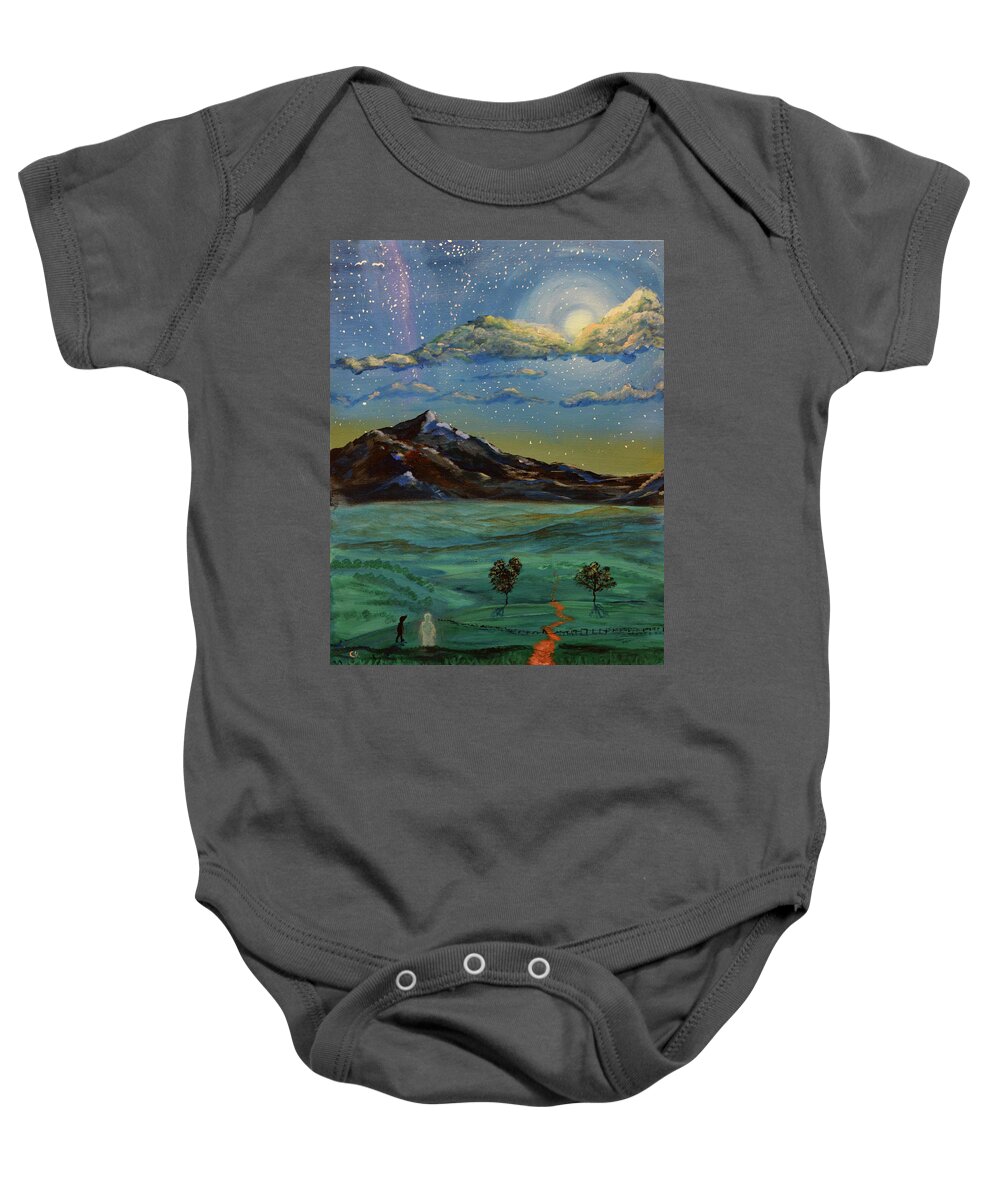 Night Baby Onesie featuring the painting In my Dreams by Chance Kafka