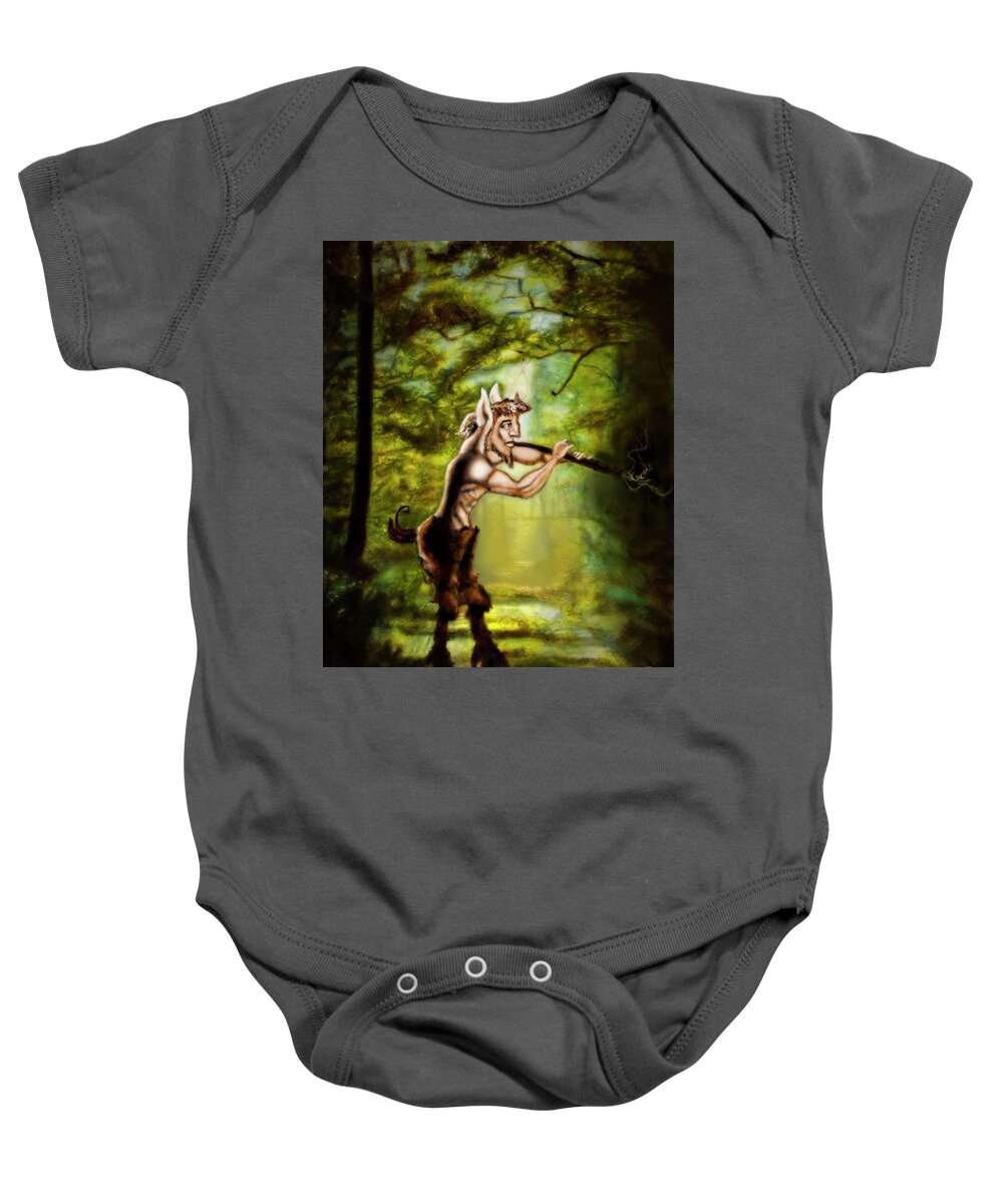 Pan Baby Onesie featuring the painting In Search of Reality by David Martin