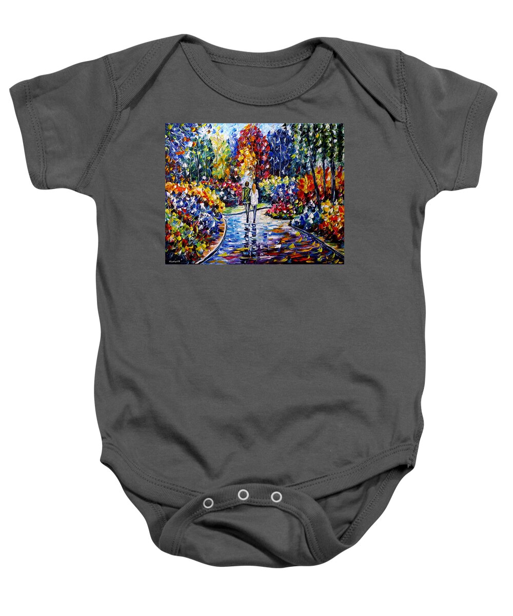 Landscape Painting Baby Onesie featuring the painting In The Garden by Mirek Kuzniar