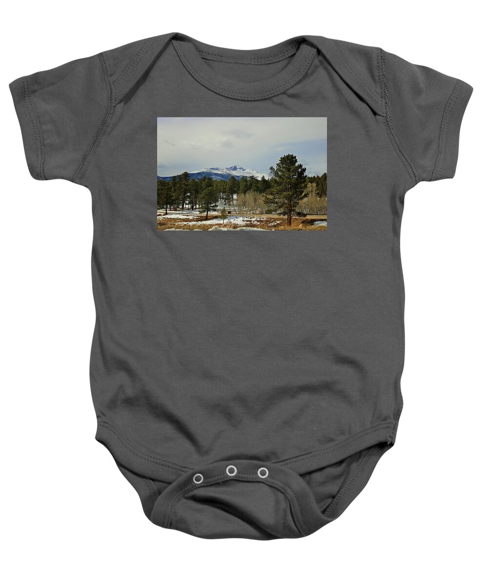 Rocky Mountains Baby Onesie featuring the photograph In the Rocky Mountains VII by Michiale Schneider