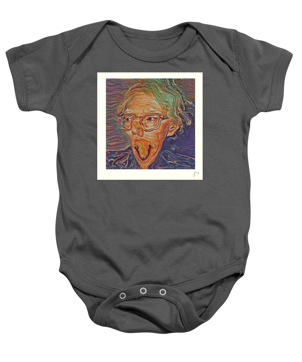 Warhol Baby Onesie featuring the digital art Inspired by Munch #1 by Sensory Art House
