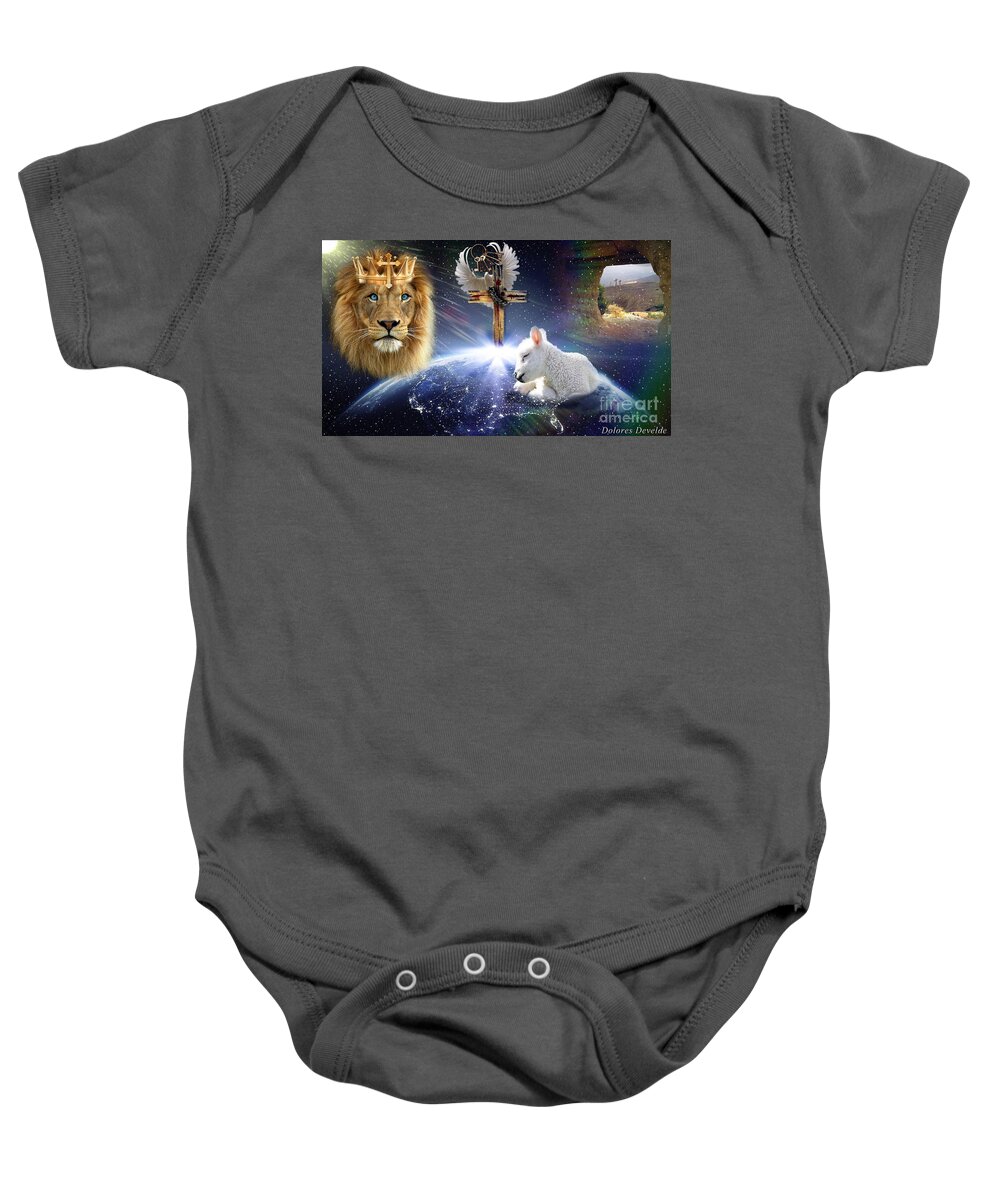 Salvation Baby Onesie featuring the digital art It is Finished by Dolores Develde