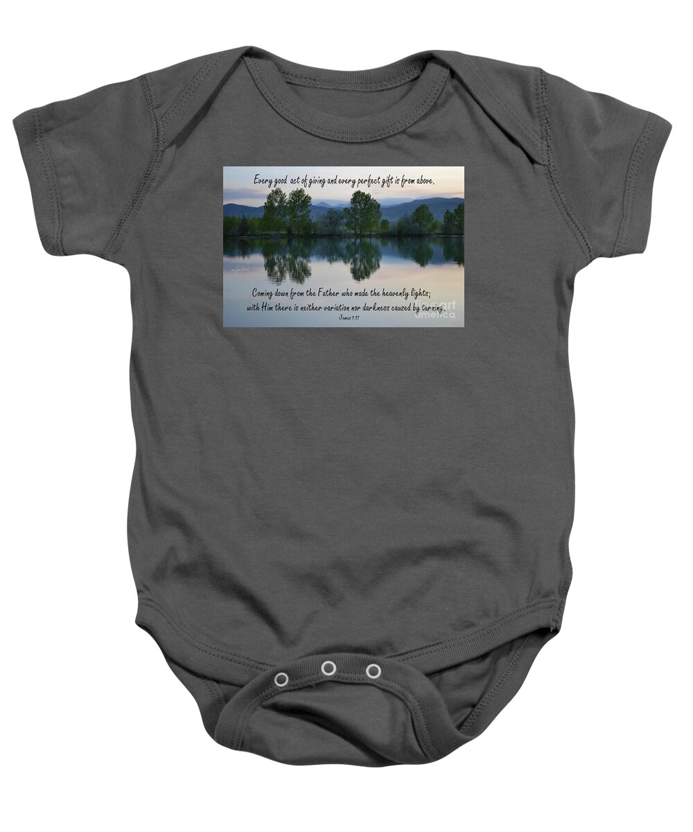 Baby Onesie featuring the mixed media James 1 7 by Lori Tondini