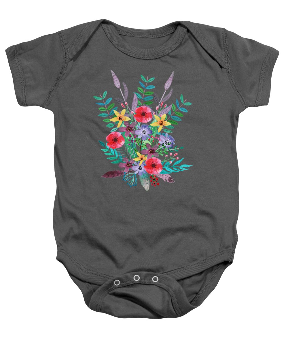 Blossom Baby Onesie featuring the painting Just Flora II by Amanda Jane