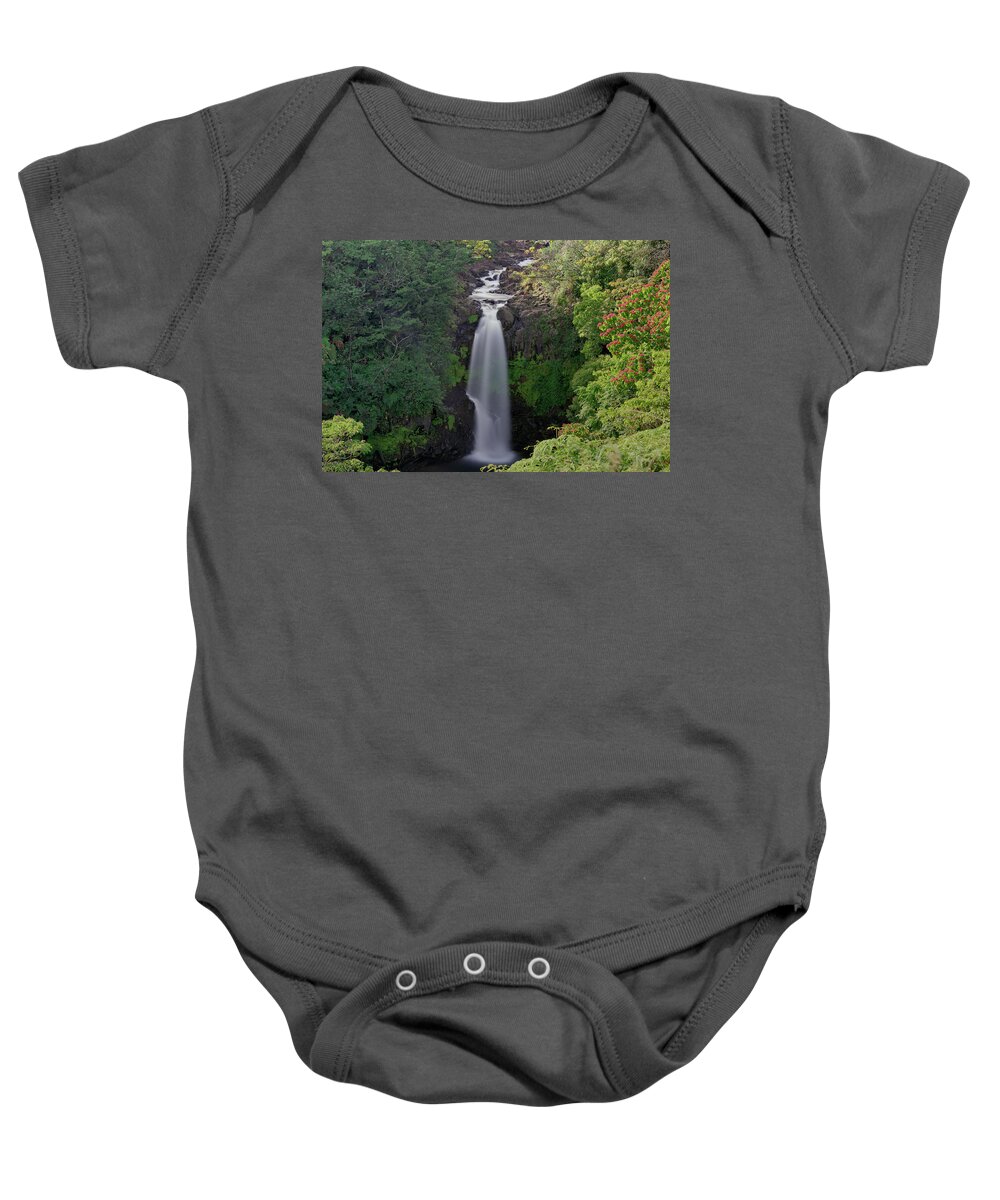 Hawaii Baby Onesie featuring the photograph Kamae'e Falls by Ivan Franklin