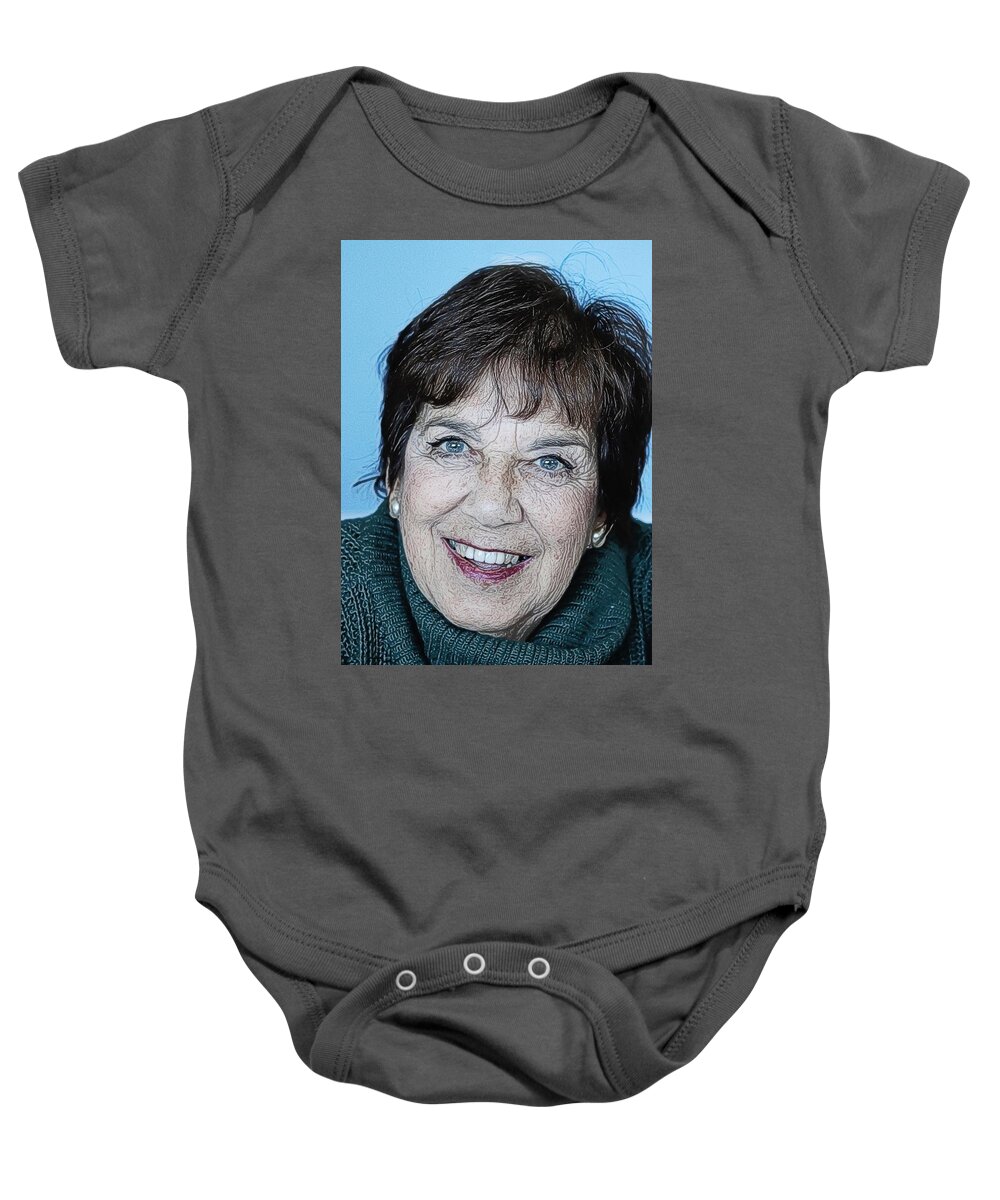 Photoshopped Image Baby Onesie featuring the digital art Kathleen by Steve Glines