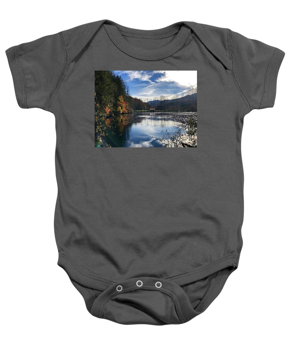 Lake Logan Baby Onesie featuring the photograph Lake Logan by Flavia Westerwelle