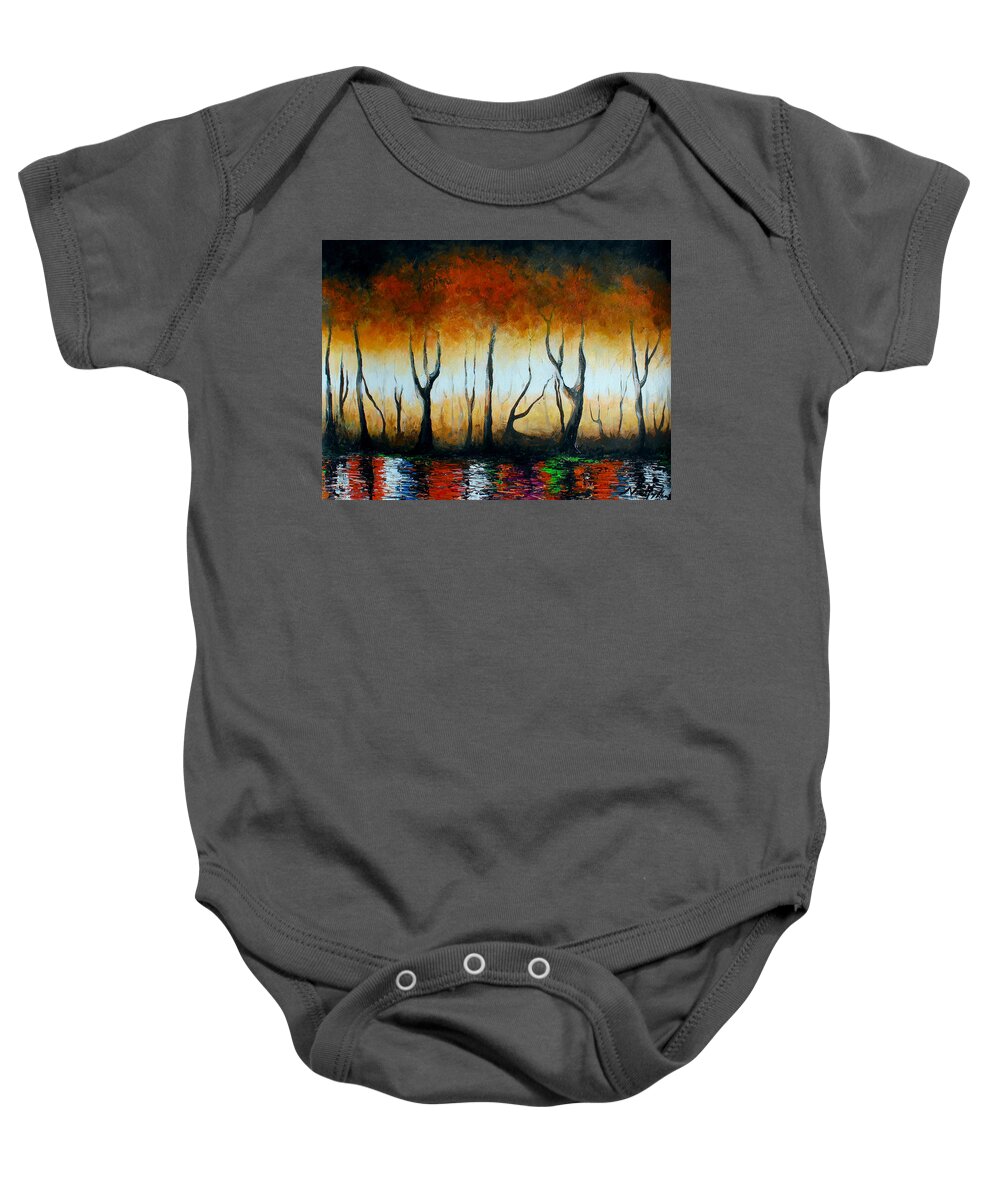 Africa Baby Onesie featuring the painting Lake Tano by Nii Hylton
