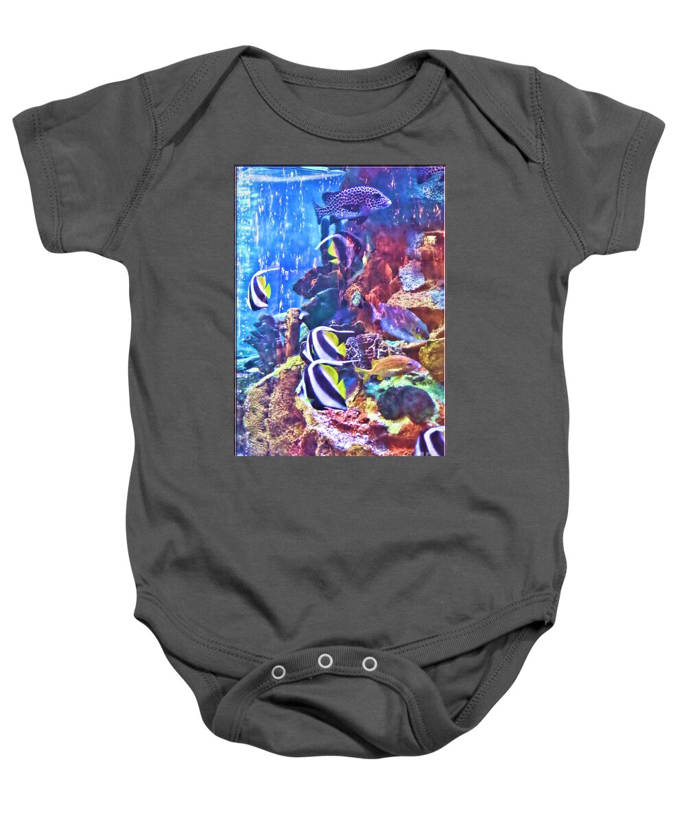 Dark Baby Onesie featuring the digital art Life In The Tank by Recreating Creation