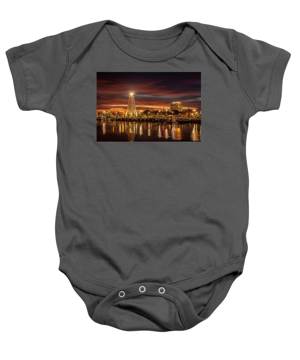 Lighthouse Baby Onesie featuring the photograph Lighthouse Reflection by JASawyer Imaging