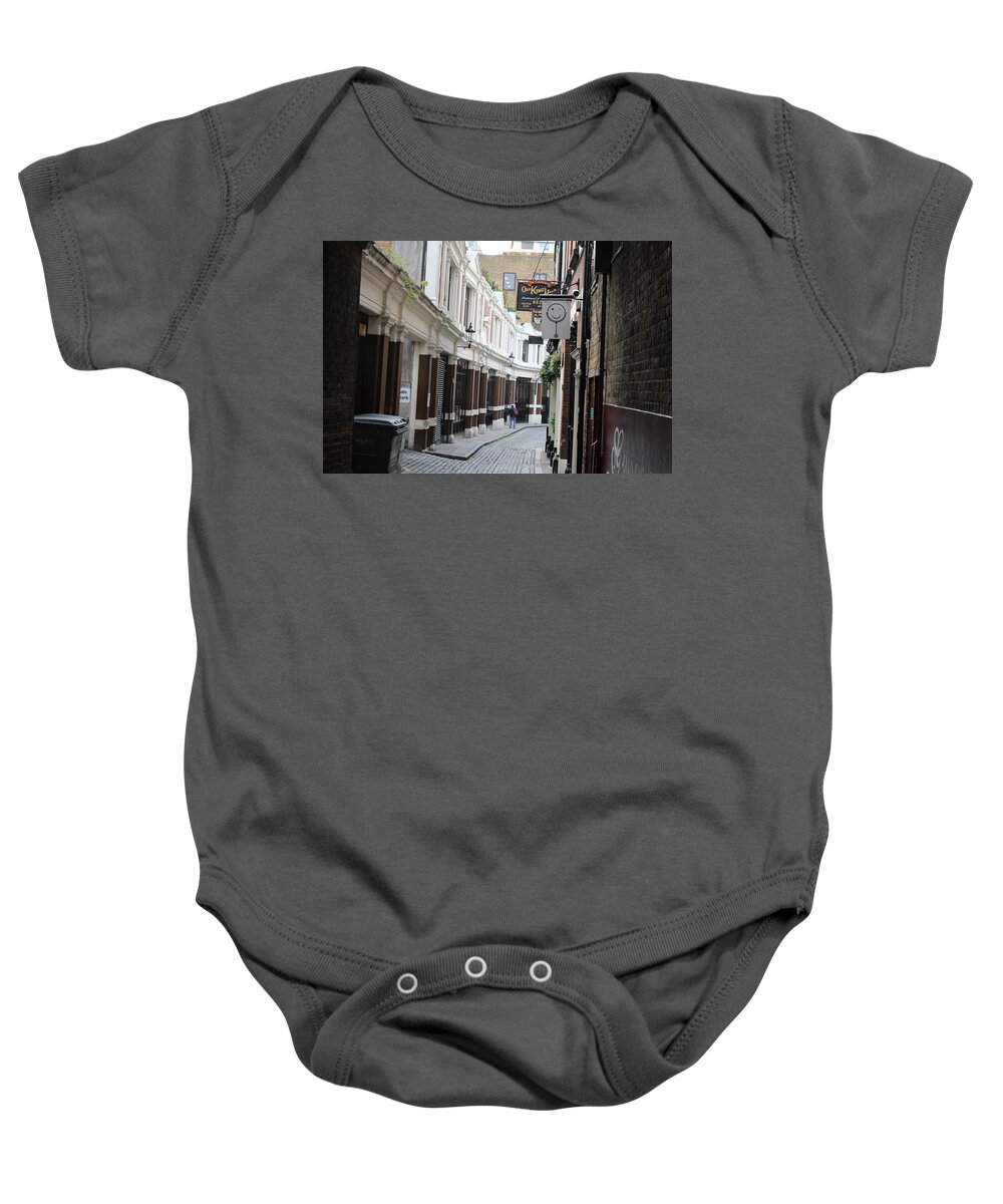 London Baby Onesie featuring the photograph London Alley by Laura Smith