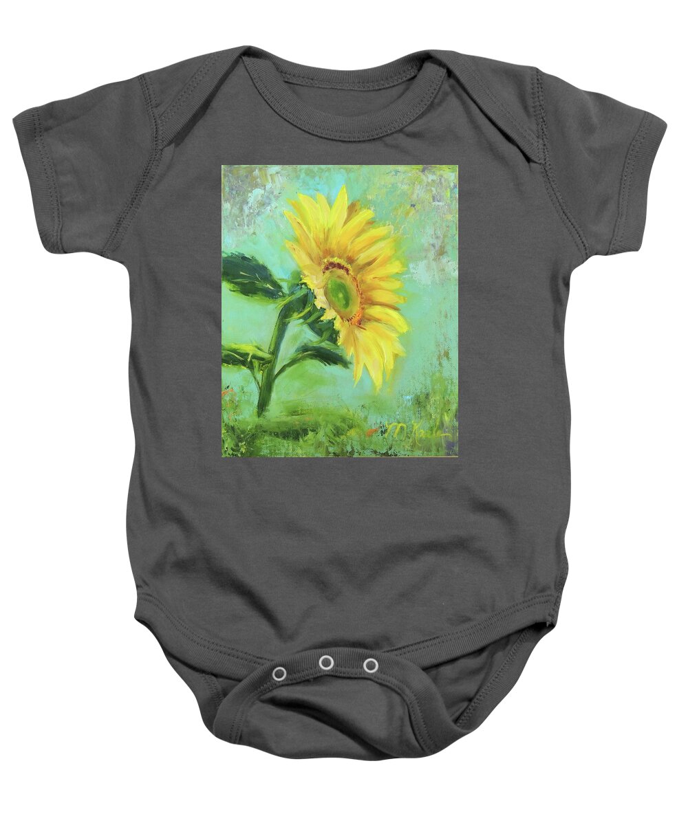 Flower Baby Onesie featuring the painting Loose Sunflower by Marsha Karle