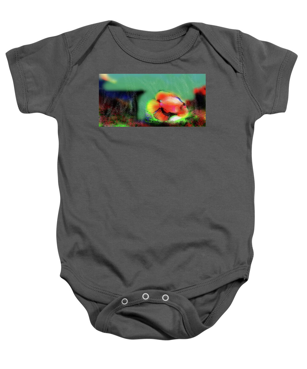Seascape Baby Onesie featuring the digital art Lord Oscar Reed by Julie Grimshaw