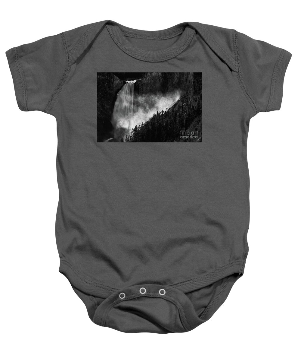 Lower Yellowstone Falls Baby Onesie featuring the photograph Lower Yellowstone Falls by Doug Sturgess