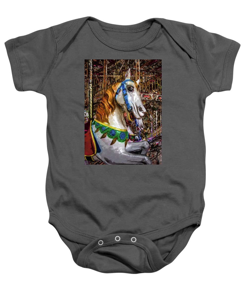 Carousel Baby Onesie featuring the photograph Mall Of Asia Carousel 1 by Michael Arend