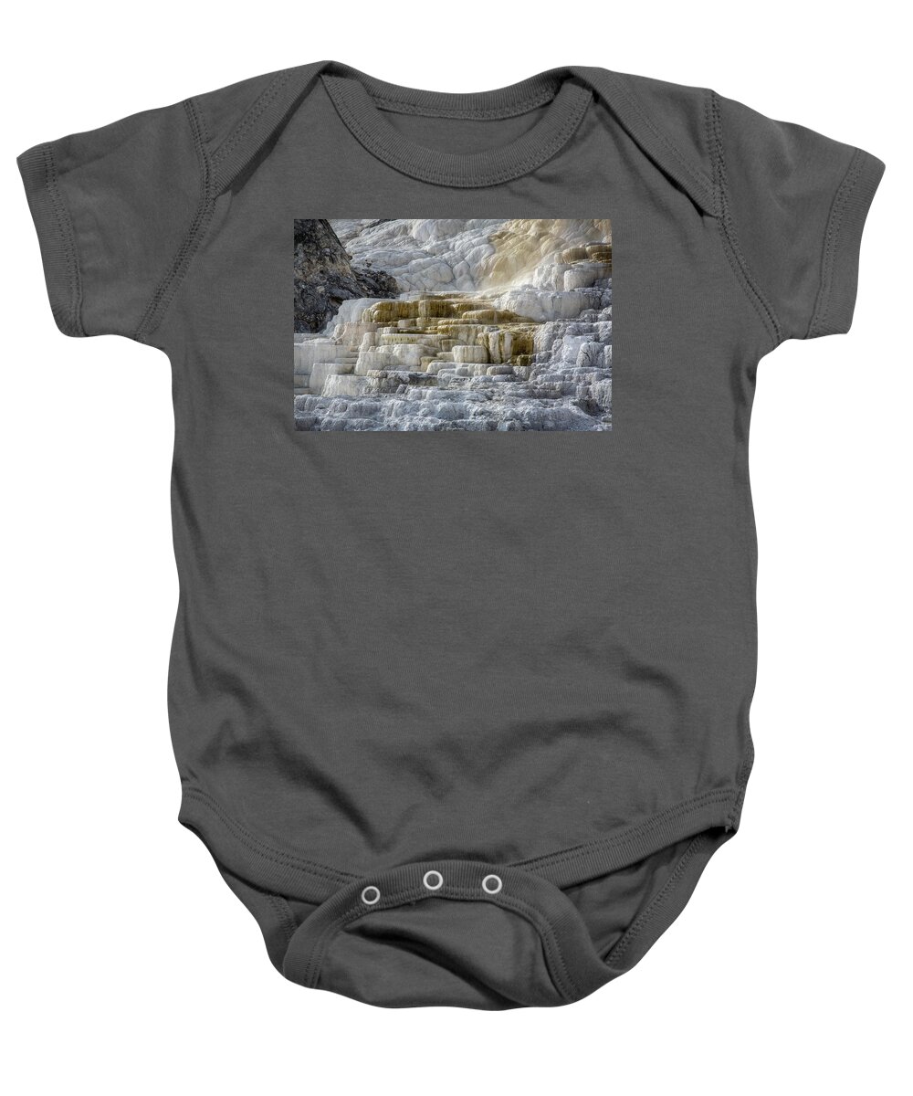 Castle Baby Onesie featuring the photograph Mammoth Hot Springs Terrace - 1 by Alex Mironyuk