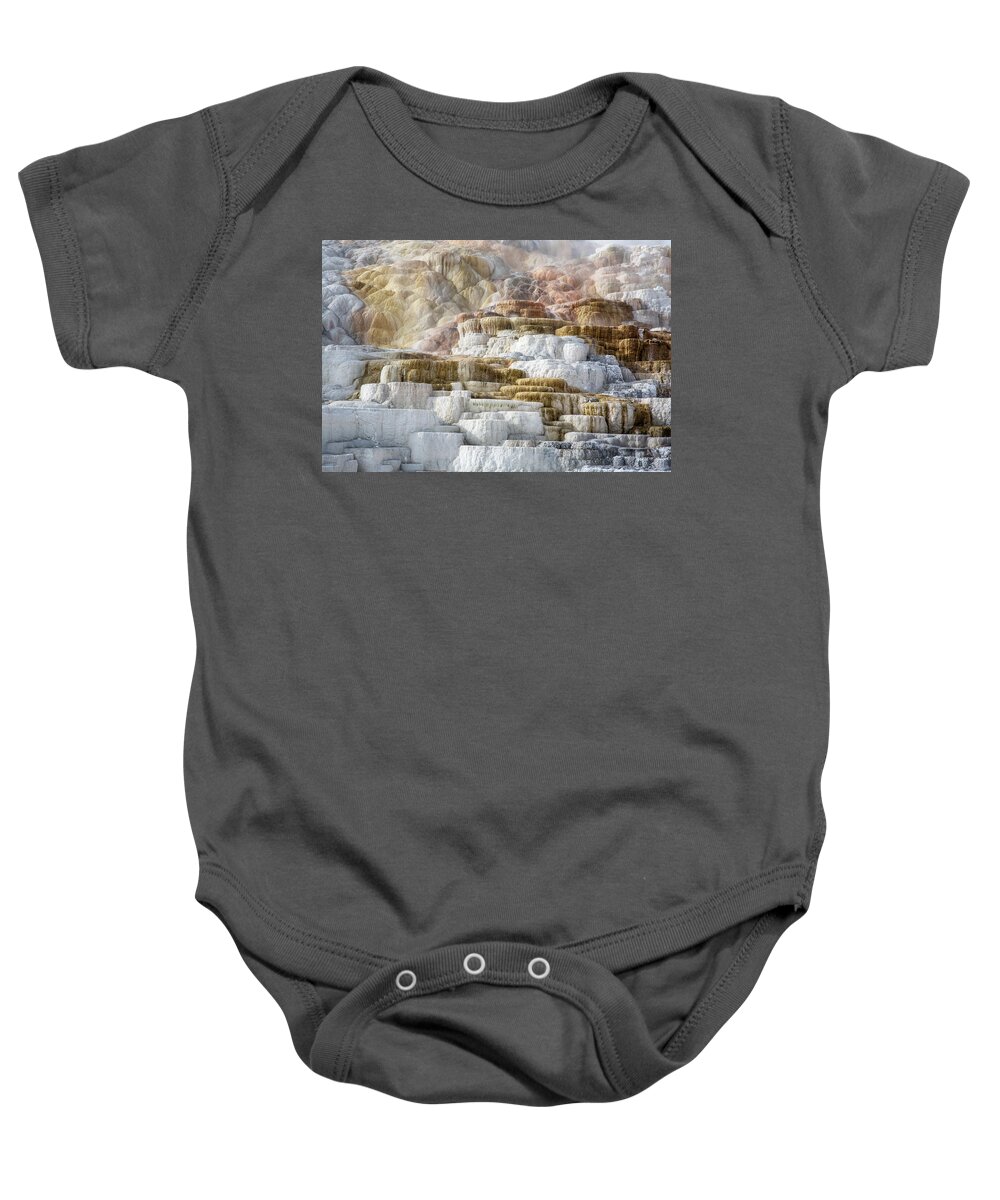 Castle Baby Onesie featuring the photograph Mammoth Hot Springs Terrace - 4 by Alex Mironyuk