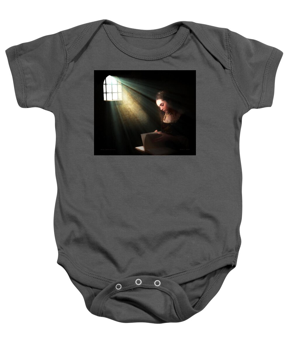 Monarch Baby Onesie featuring the digital art Mary, Queen Of Scots by Mark Allen