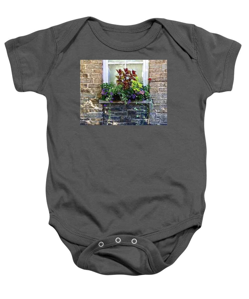 Memorial Day Baby Onesie featuring the photograph Memorial Day Window Box by Kathy Chism