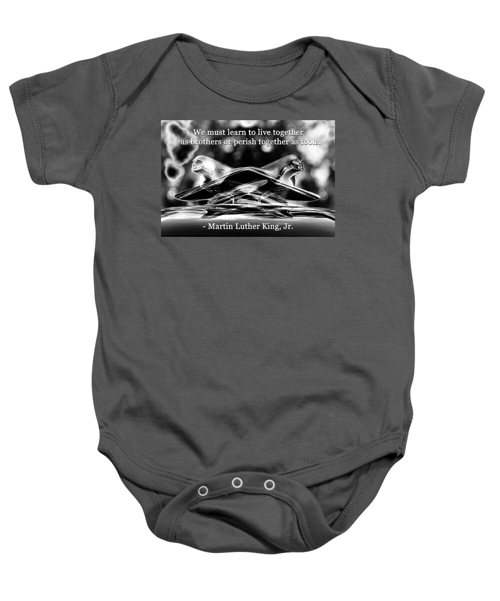 Mlk Quote Baby Onesie featuring the mixed media MLK qoute and fine art by David Lee Thompson