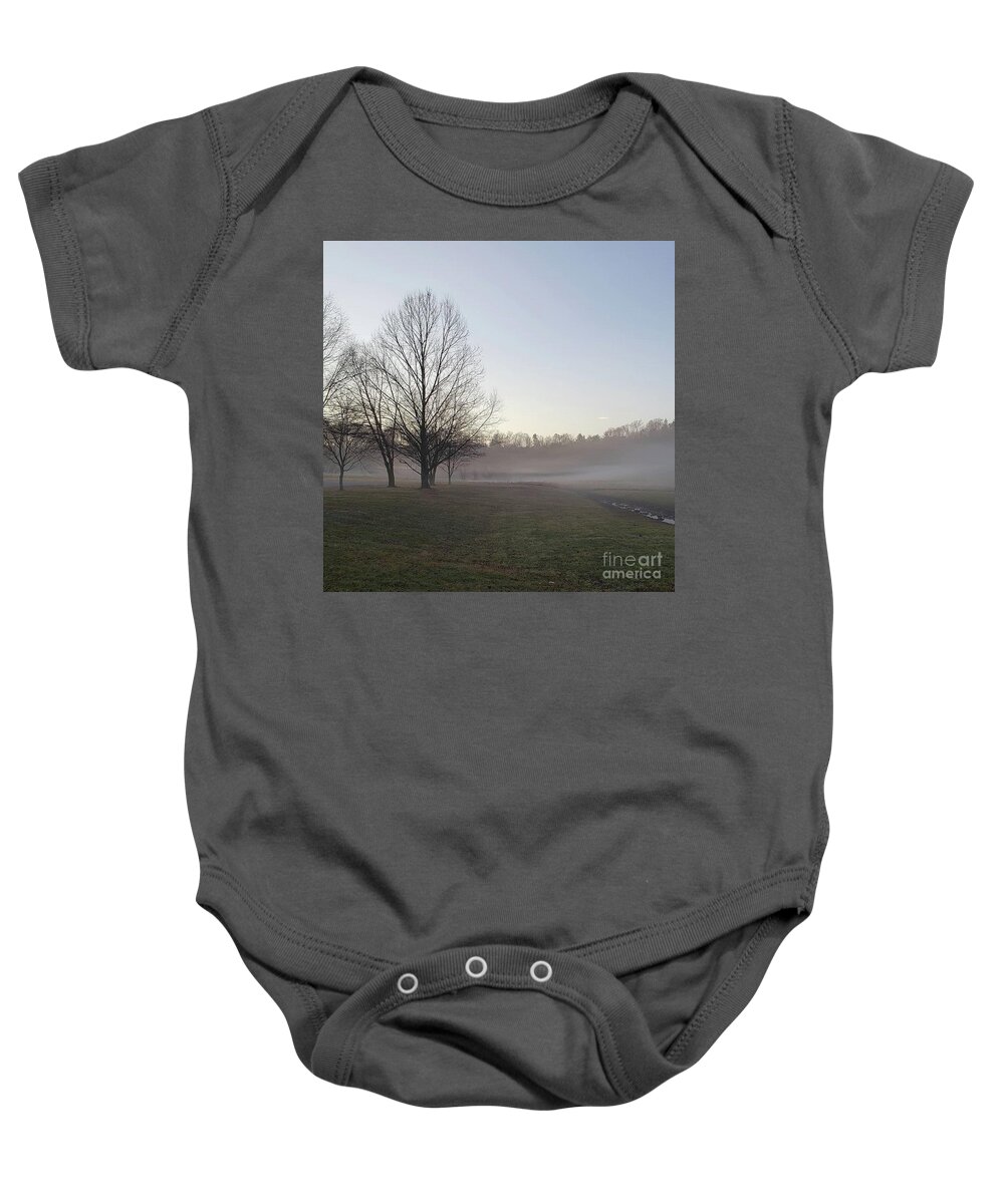 Mist Baby Onesie featuring the photograph Morning Rise II by Anita Adams