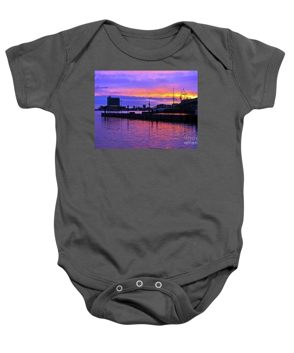 Morning Baby Onesie featuring the photograph MORNING SOUND of AMSTERDAM by Silva Wischeropp