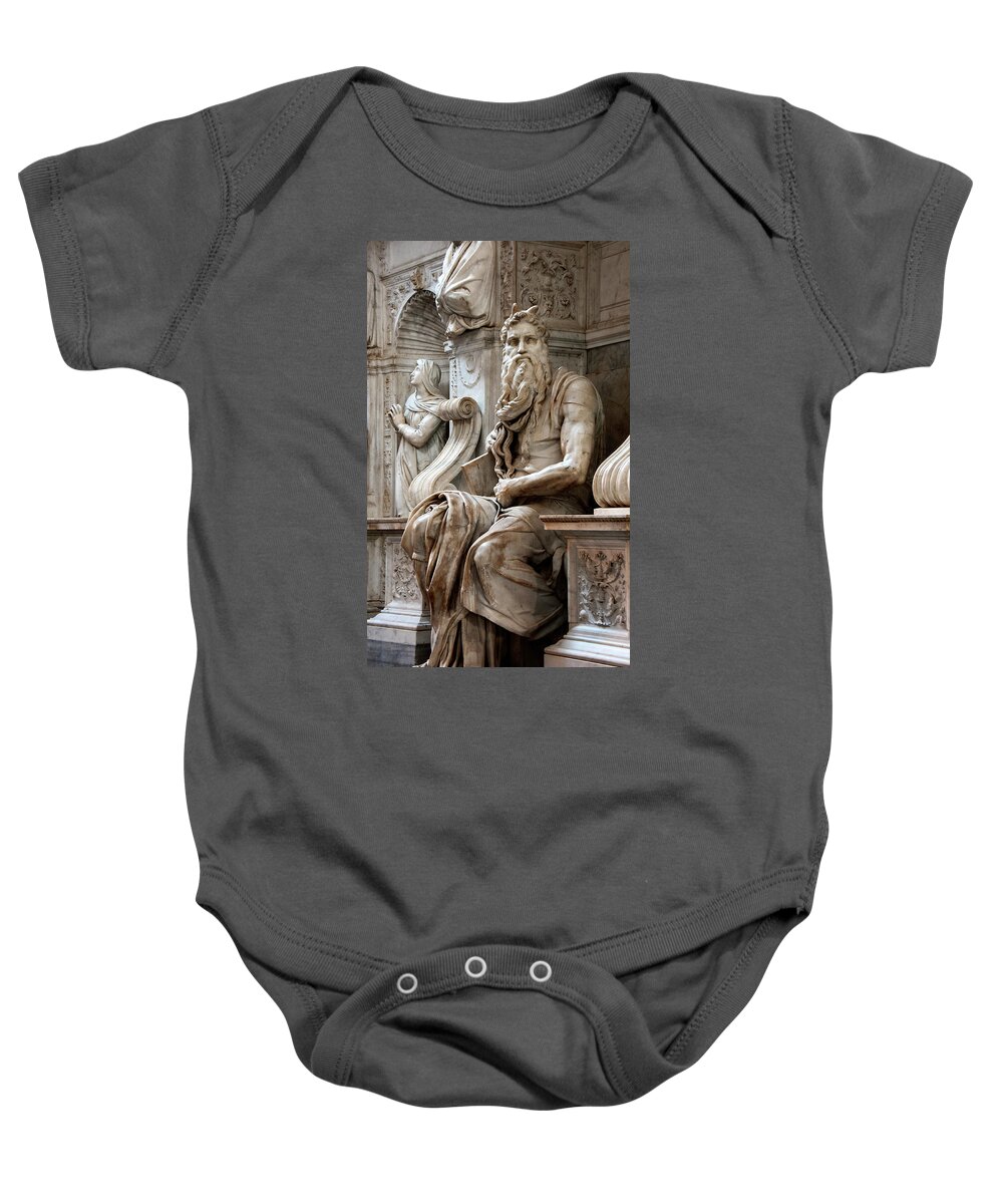 Moses Baby Onesie featuring the photograph Moses Michelangelo by Weston Westmoreland