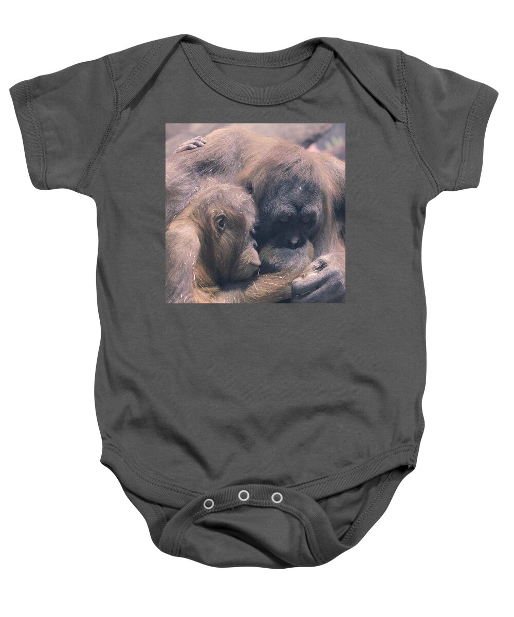Orangutan Baby Onesie featuring the photograph Mother and Child by Susan Rydberg