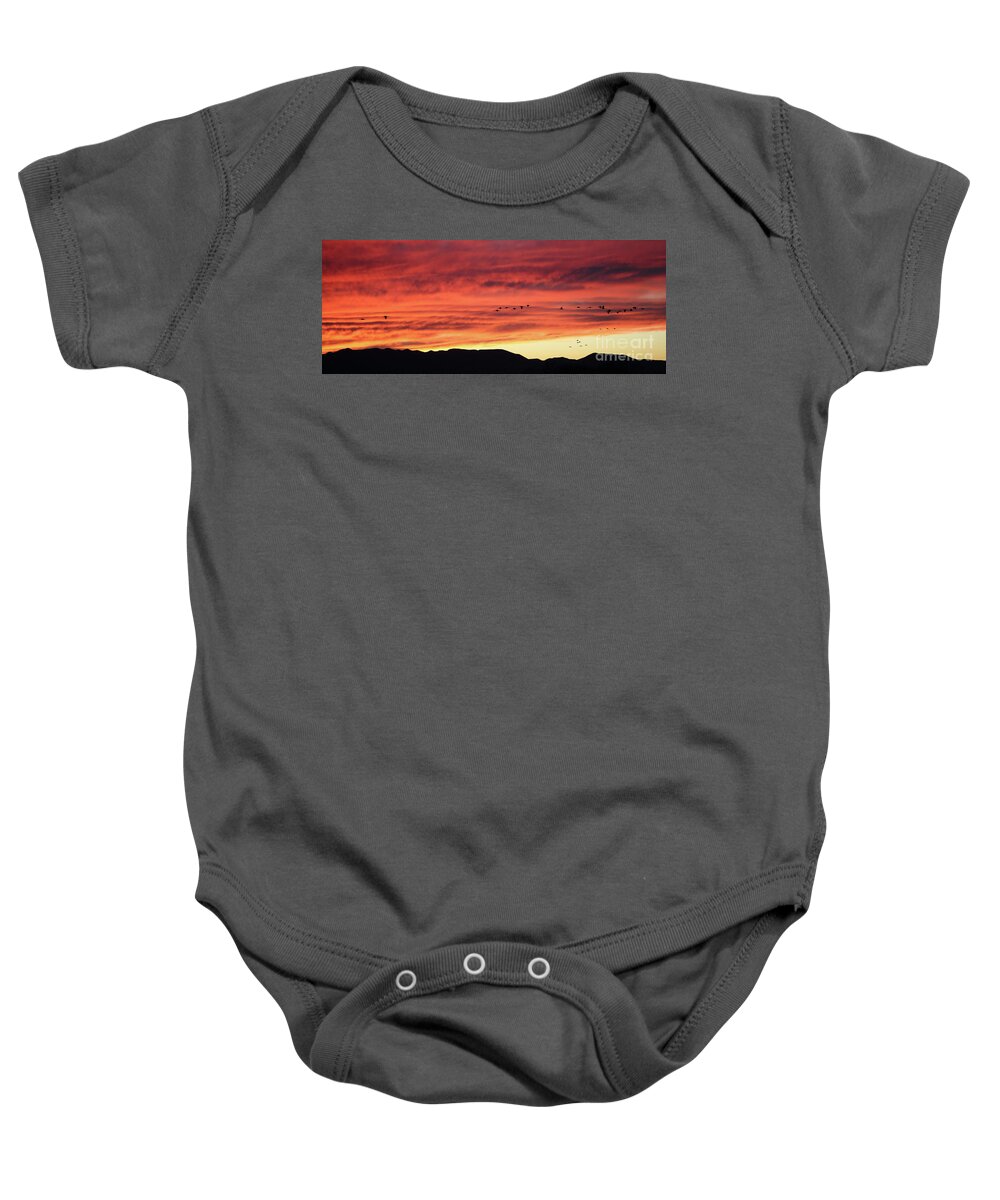 Arizona Baby Onesie featuring the photograph Mule Mountains Sunset by Jean Clark