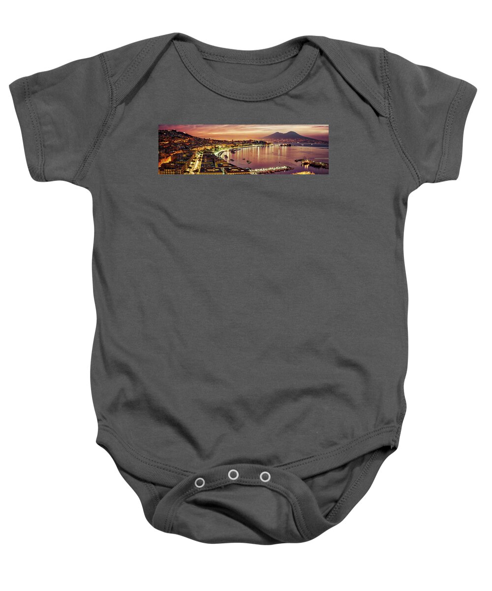 Italy Baby Onesie featuring the photograph Naples Pano by Bill Chizek