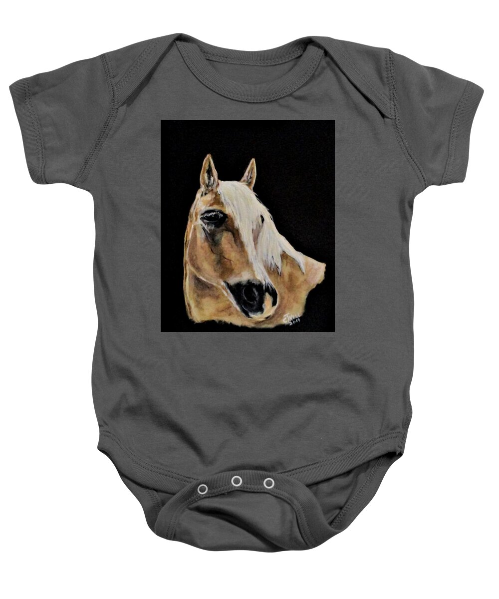 Horse Baby Onesie featuring the painting Need A Ride by Clyde J Kell