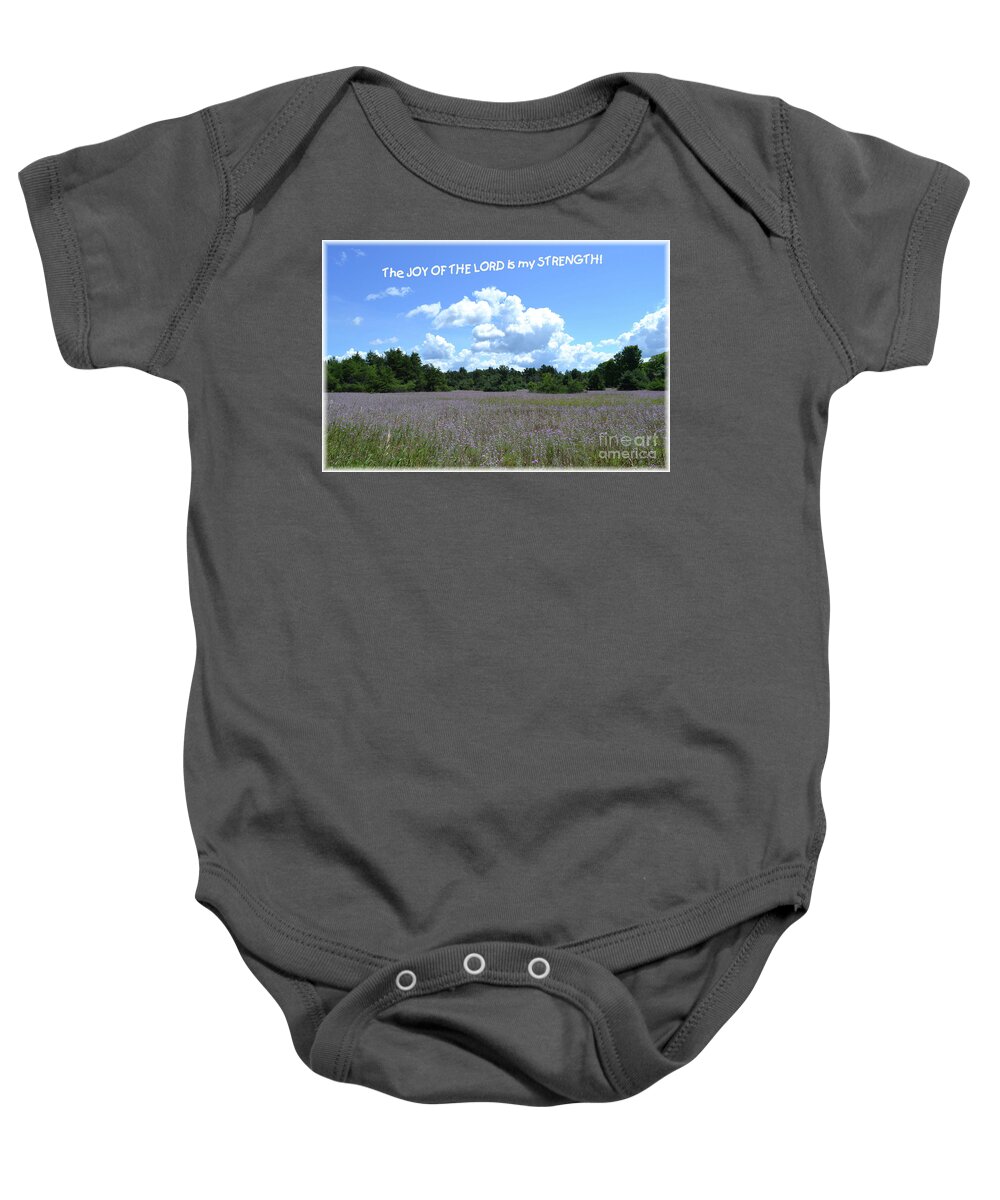  Baby Onesie featuring the mixed media Neh 8 10 by Lori Tondini