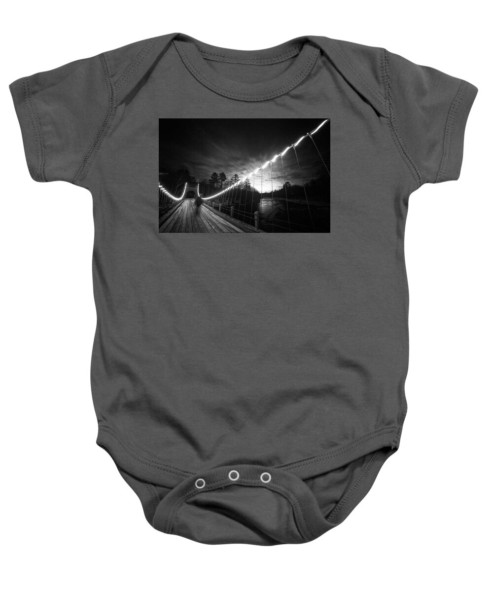Walker Baby Onesie featuring the photograph Night Walk by John Meader