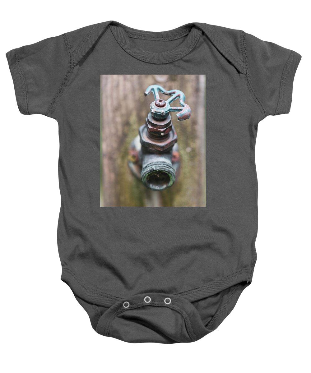 Spout Baby Onesie featuring the photograph Macro Photography - Gardening by Amelia Pearn