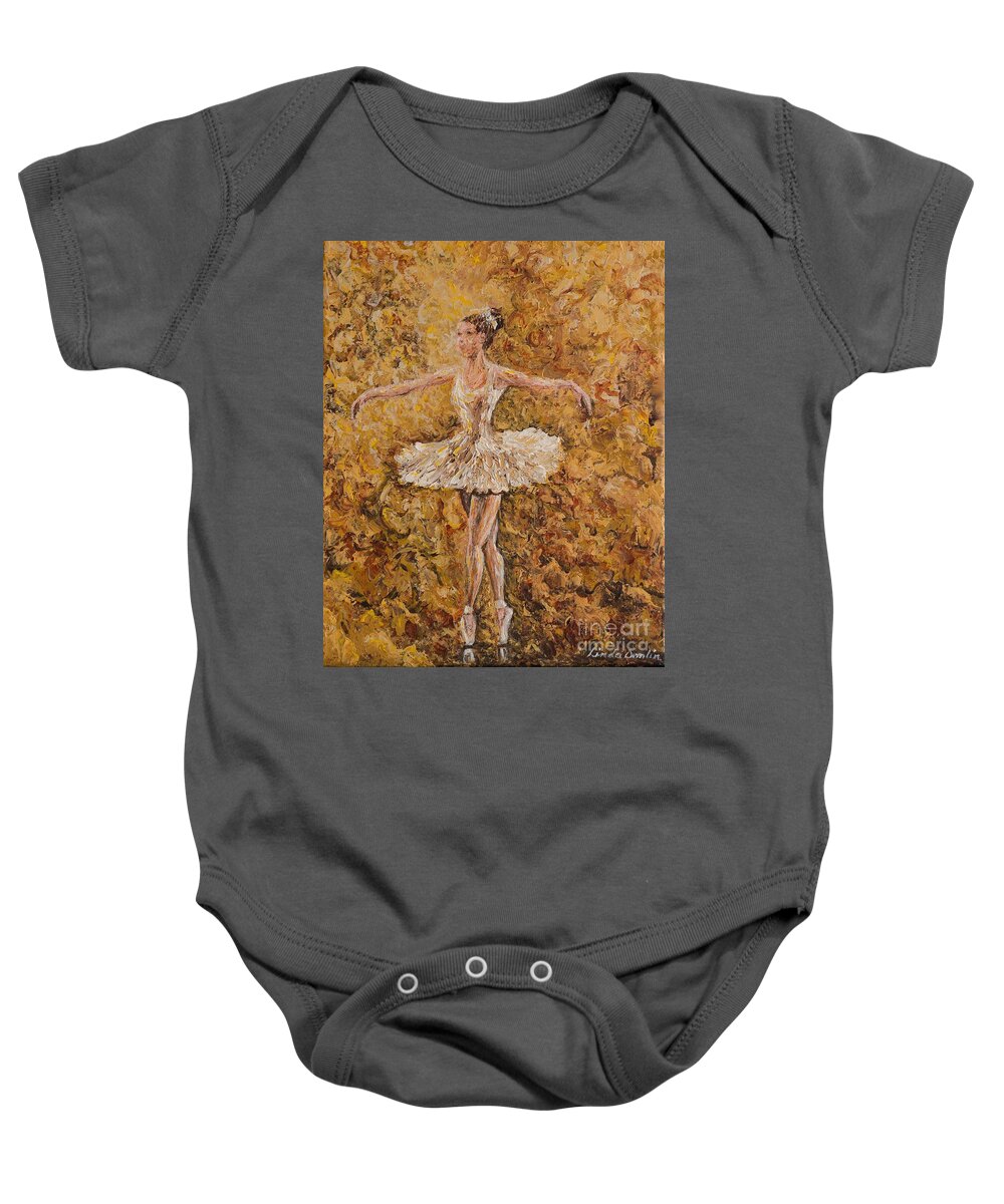 Ballet Baby Onesie featuring the painting On Pointe #1 by Linda Donlin