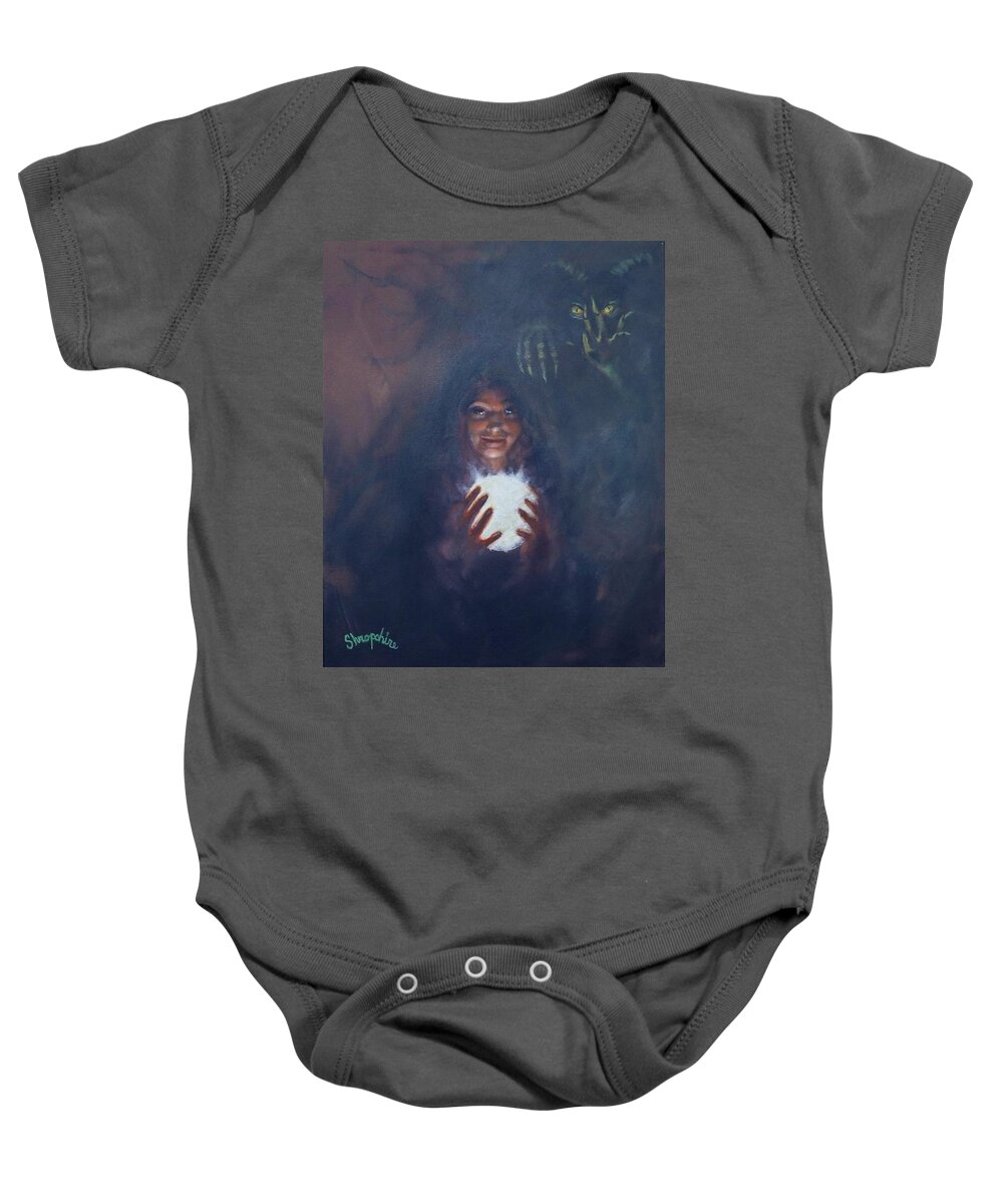 Halloween Baby Onesie featuring the painting Opening the Portal by Tom Shropshire